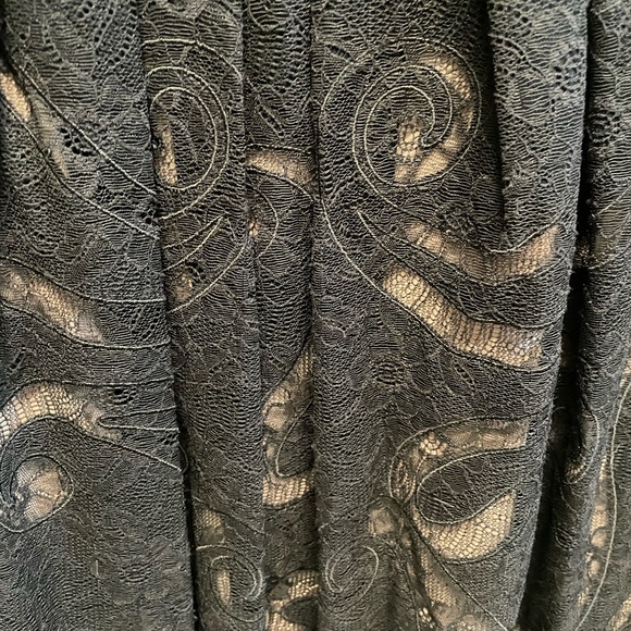 ESCADA navy blue midi dress lace details illusion neckline Size Large - Picture 3 of 10